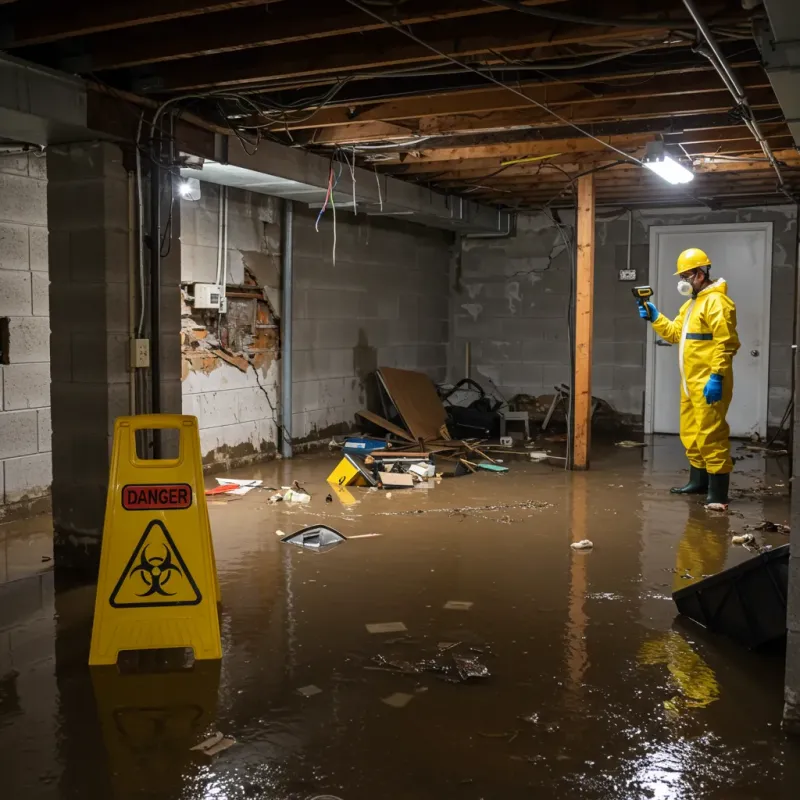 Flooded Basement Electrical Hazard in Moss Bluff, LA Property